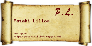 Pataki Liliom névjegykártya